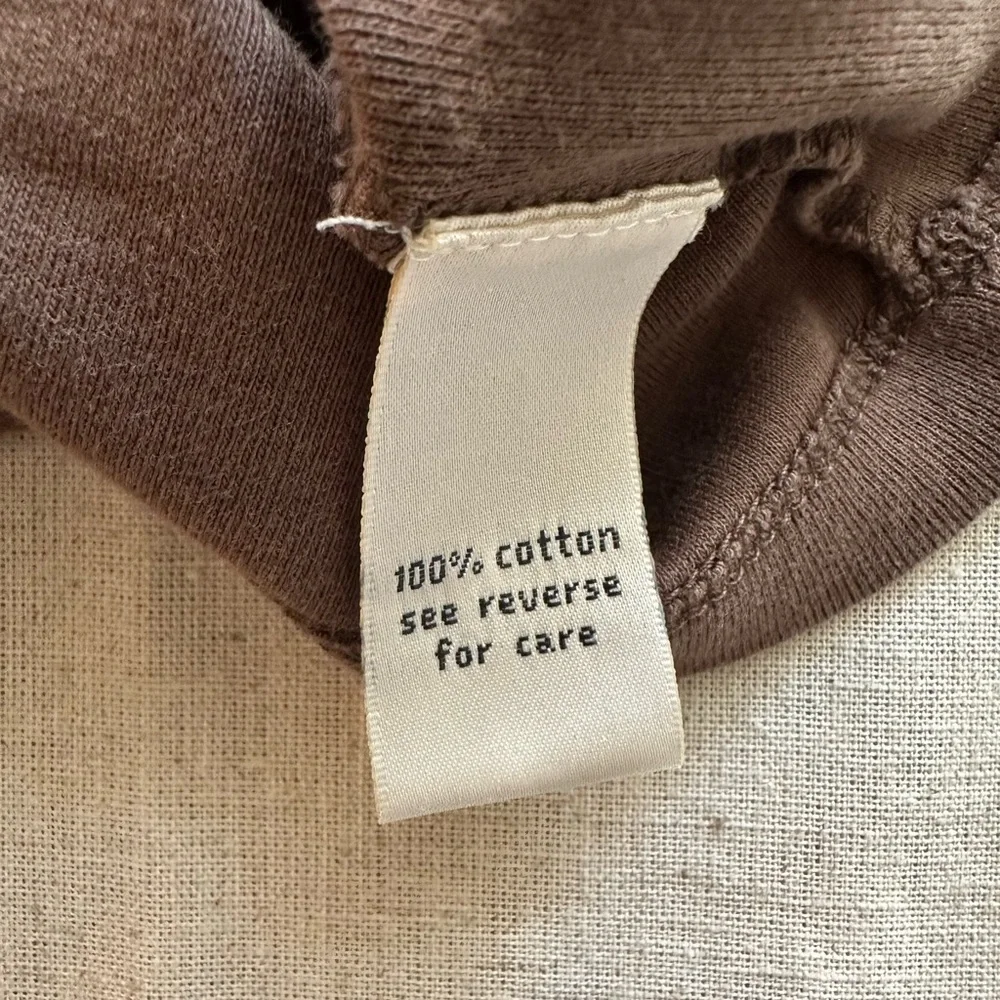 Tyler Boe Chocolate Brown Crewneck Top 3/4 Sleeves Size M Cotton #CBK minimalist - Picture 7 of 7